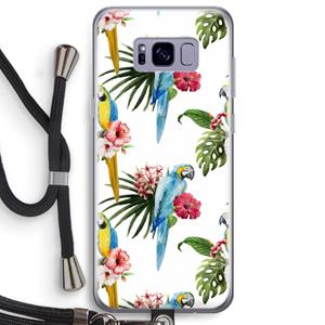 CaseCompany Kleurrijke papegaaien: Samsung Galaxy S8 Plus Transparant Hoesje met koord