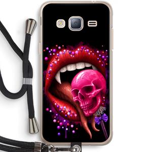 CaseCompany Dodelijk zoet: Samsung Galaxy J3 (2016) Transparant Hoesje met koord