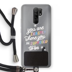 CaseCompany Right Place: Xiaomi Redmi 9 Transparant Hoesje met koord