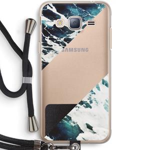 CaseCompany Golven: Samsung Galaxy J3 (2016) Transparant Hoesje met koord
