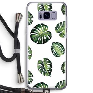 CaseCompany Tropische bladeren: Samsung Galaxy S8 Plus Transparant Hoesje met koord