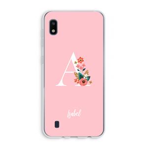 CaseCompany Pink Bouquet: Samsung Galaxy A10 Transparant Hoesje