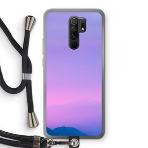 CaseCompany Sunset pastel: Xiaomi Redmi 9 Transparant Hoesje met koord