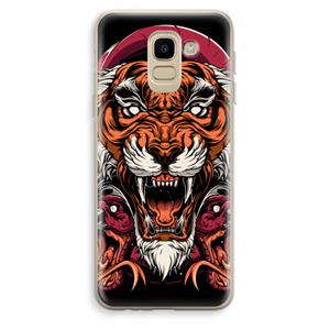 CaseCompany Tiger and Rattlesnakes: Samsung Galaxy J6 (2018) Transparant Hoesje