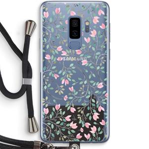CaseCompany Sierlijke bloemen: Samsung Galaxy S9 Plus Transparant Hoesje met koord