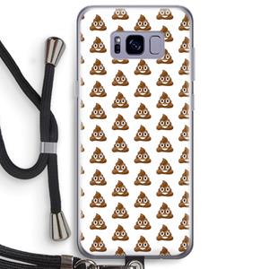 CaseCompany Poop emoji: Samsung Galaxy S8 Plus Transparant Hoesje met koord