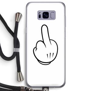 CaseCompany Middle finger white: Samsung Galaxy S8 Plus Transparant Hoesje met koord