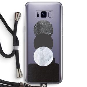 CaseCompany Marmeren cirkels: Samsung Galaxy S8 Plus Transparant Hoesje met koord