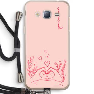 CaseCompany Love is in the air: Samsung Galaxy J3 (2016) Transparant Hoesje met koord