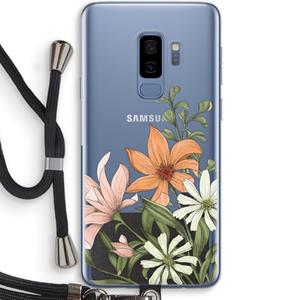 CaseCompany Floral bouquet: Samsung Galaxy S9 Plus Transparant Hoesje met koord