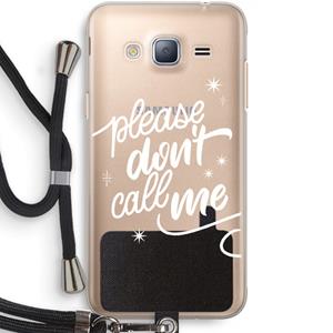 CaseCompany Don't call: Samsung Galaxy J3 (2016) Transparant Hoesje met koord