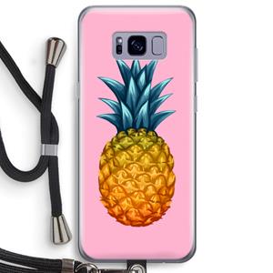 CaseCompany Grote ananas: Samsung Galaxy S8 Plus Transparant Hoesje met koord