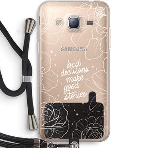 CaseCompany Good stories: Samsung Galaxy J3 (2016) Transparant Hoesje met koord