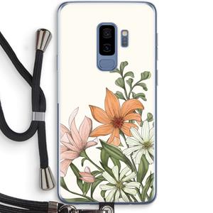 CaseCompany Floral bouquet: Samsung Galaxy S9 Plus Transparant Hoesje met koord