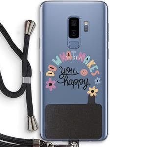 CaseCompany Happy days: Samsung Galaxy S9 Plus Transparant Hoesje met koord