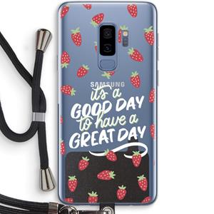 CaseCompany Don't forget to have a great day: Samsung Galaxy S9 Plus Transparant Hoesje met koord