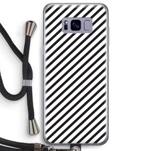CaseCompany Strepen zwart-wit: Samsung Galaxy S8 Plus Transparant Hoesje met koord