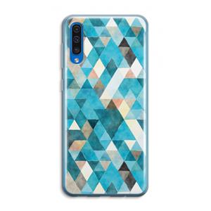 CaseCompany Gekleurde driehoekjes blauw: Samsung Galaxy A50 Transparant Hoesje