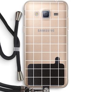 CaseCompany Rooster 2: Samsung Galaxy J3 (2016) Transparant Hoesje met koord