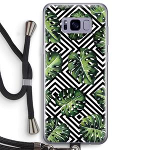 CaseCompany Geometrische jungle: Samsung Galaxy S8 Plus Transparant Hoesje met koord