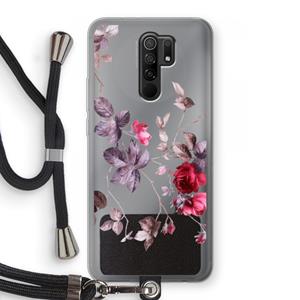 CaseCompany Mooie bloemen: Xiaomi Redmi 9 Transparant Hoesje met koord