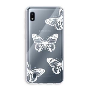 CaseCompany White butterfly: Samsung Galaxy A10 Transparant Hoesje