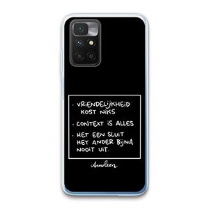 CaseCompany Mijn Motto's: Xiaomi Redmi 10 Transparant Hoesje