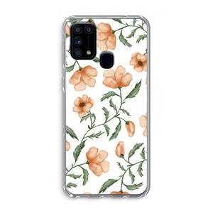 CaseCompany Peachy flowers: Samsung Galaxy M31 Transparant Hoesje