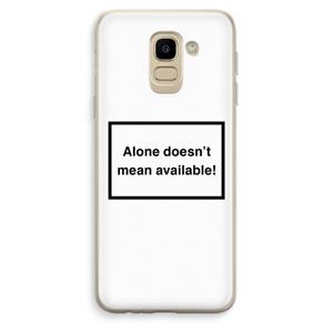 CaseCompany Alone: Samsung Galaxy J6 (2018) Transparant Hoesje