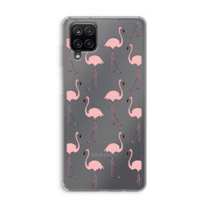 CaseCompany Anything Flamingoes: Samsung Galaxy A12 Transparant Hoesje