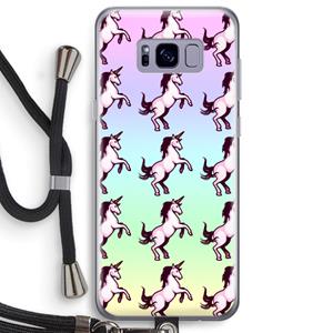 CaseCompany Musketon Unicorn: Samsung Galaxy S8 Plus Transparant Hoesje met koord