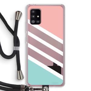 CaseCompany Strepen pastel: Samsung Galaxy A51 5G Transparant Hoesje met koord