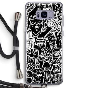 CaseCompany Vexx Black Mixtape: Samsung Galaxy S8 Plus Transparant Hoesje met koord