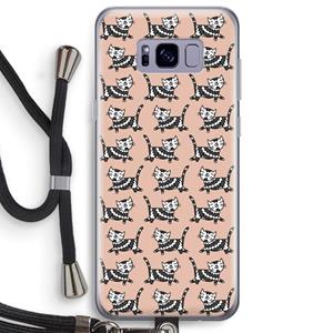 CaseCompany Zwarte poes: Samsung Galaxy S8 Plus Transparant Hoesje met koord