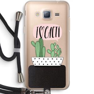 CaseCompany I love cacti: Samsung Galaxy J3 (2016) Transparant Hoesje met koord