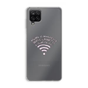 CaseCompany Home Is Where The Wifi Is: Samsung Galaxy A12 Transparant Hoesje