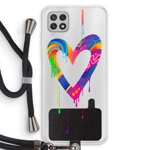 CaseCompany Melts My Heart: Samsung Galaxy A22 4G Transparant Hoesje met koord