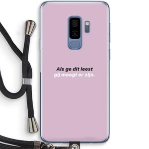 CaseCompany gij moogt er zijn: Samsung Galaxy S9 Plus Transparant Hoesje met koord
