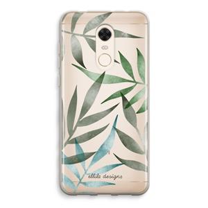 CaseCompany Tropical watercolor leaves: Xiaomi Redmi 5 Transparant Hoesje