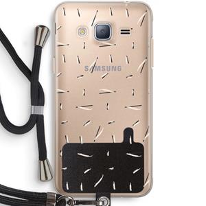 CaseCompany Hipster stripes: Samsung Galaxy J3 (2016) Transparant Hoesje met koord