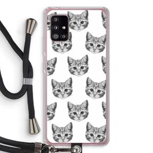 CaseCompany Kitten: Samsung Galaxy A51 5G Transparant Hoesje met koord