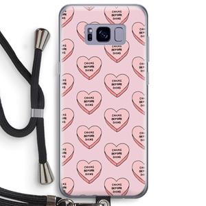 CaseCompany Chicks before dicks: Samsung Galaxy S8 Plus Transparant Hoesje met koord