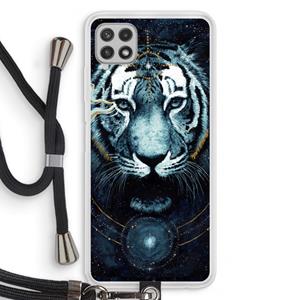 CaseCompany Darkness Tiger: Samsung Galaxy A22 4G Transparant Hoesje met koord