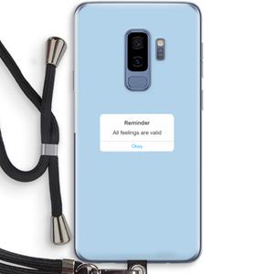 CaseCompany Reminder: Samsung Galaxy S9 Plus Transparant Hoesje met koord