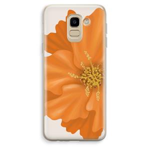 CaseCompany Orange Ellila flower: Samsung Galaxy J6 (2018) Transparant Hoesje