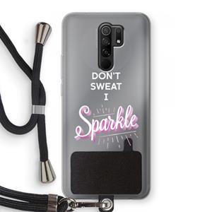 CaseCompany Sparkle quote: Xiaomi Redmi 9 Transparant Hoesje met koord