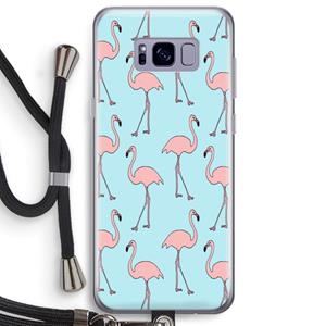 CaseCompany Anything Flamingoes: Samsung Galaxy S8 Plus Transparant Hoesje met koord