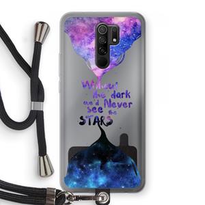 CaseCompany Stars quote: Xiaomi Redmi 9 Transparant Hoesje met koord