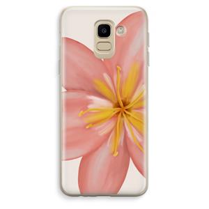 CaseCompany Pink Ellila Flower: Samsung Galaxy J6 (2018) Transparant Hoesje