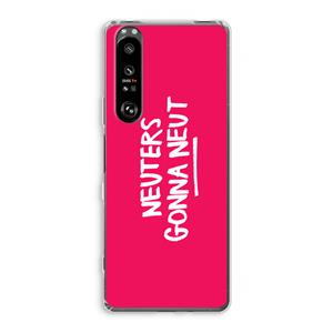 CaseCompany Neuters (roze): Sony Xperia 1 III Transparant Hoesje